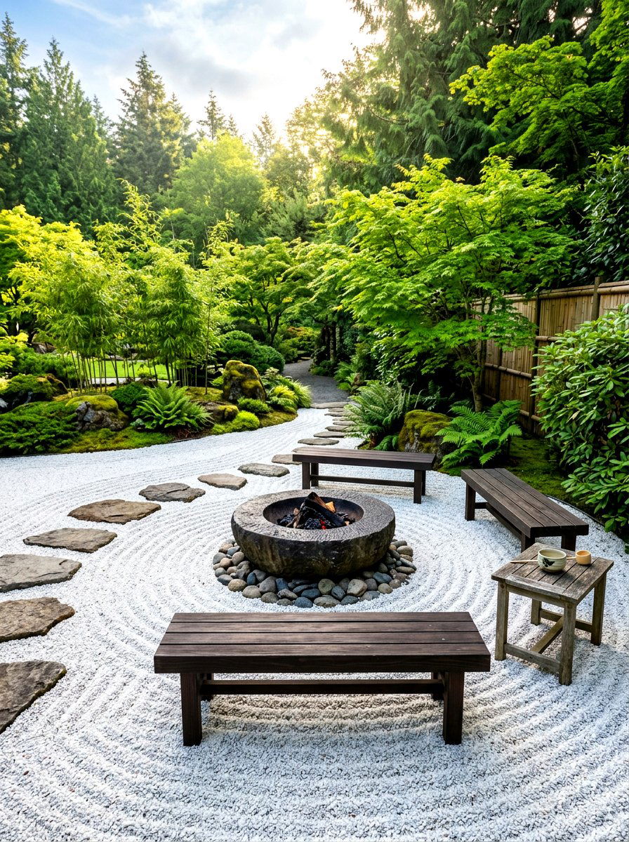 Zen Garden Fire Pit - 30 fire pit gravel area ideas