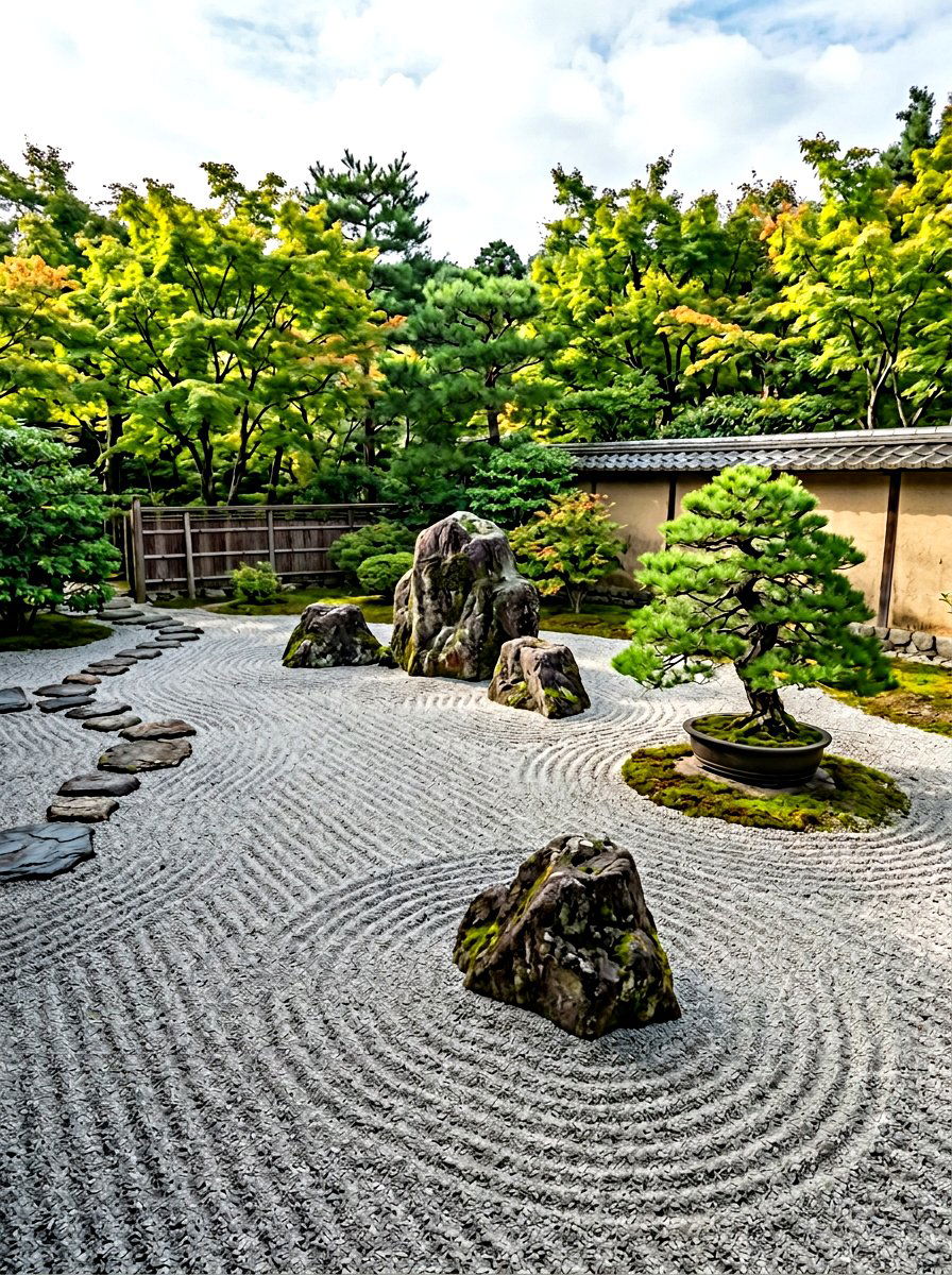 Zen Garden Layout - 30 river rock landscaping ideas