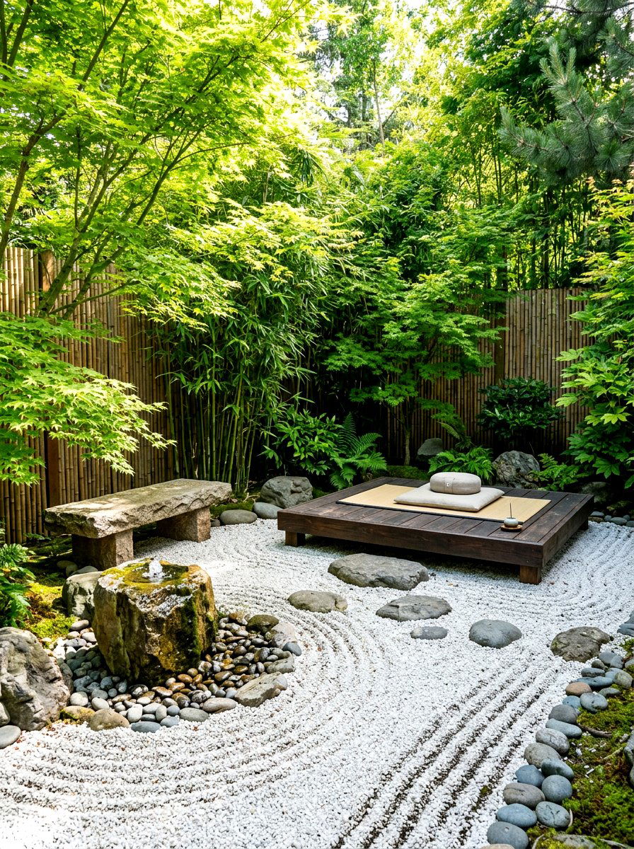 Zen Garden Meditation Nook - 30 resort patio lounge ideas
