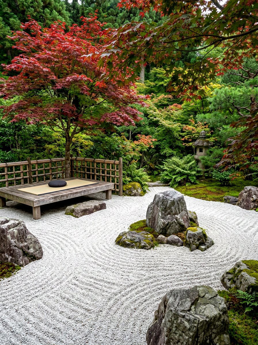 Zen Garden Meditation Nook - 30 private backyard oasis ideas