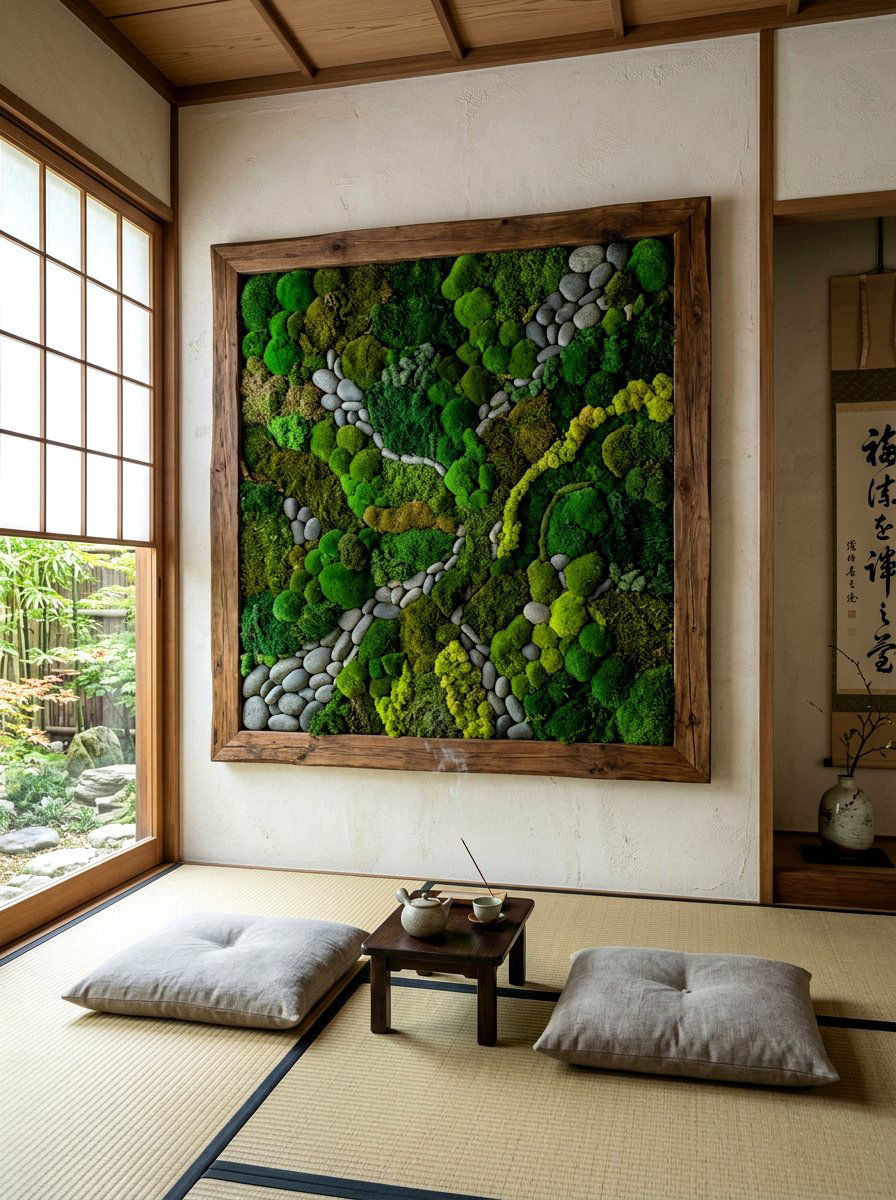 Zen Garden Moss Wall - 30 living wall ideas