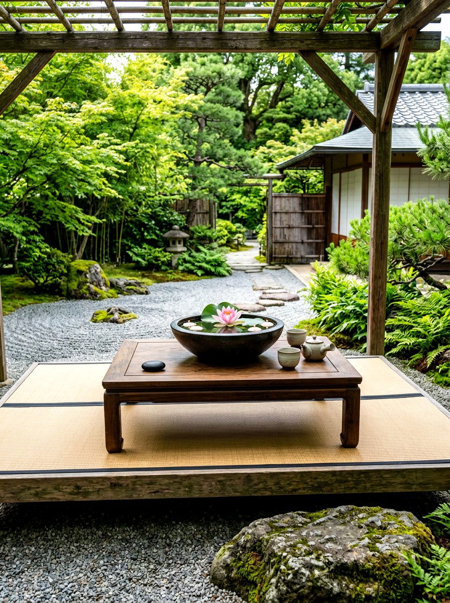 Zen Garden Outdoor Setting - 30 garden party tablescape ideas