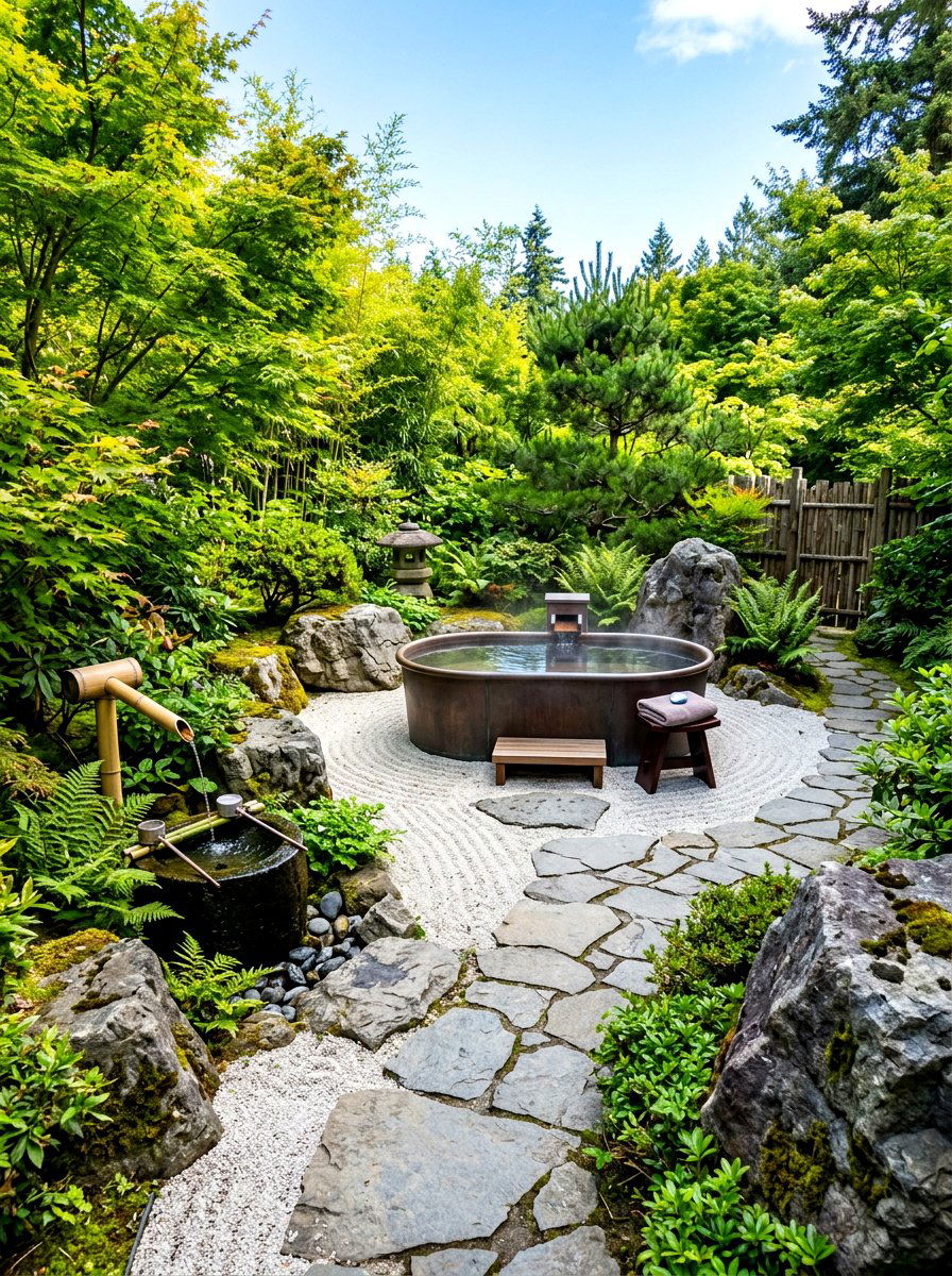 Zen Garden Outdoor Spa - 30 spa corner ideas