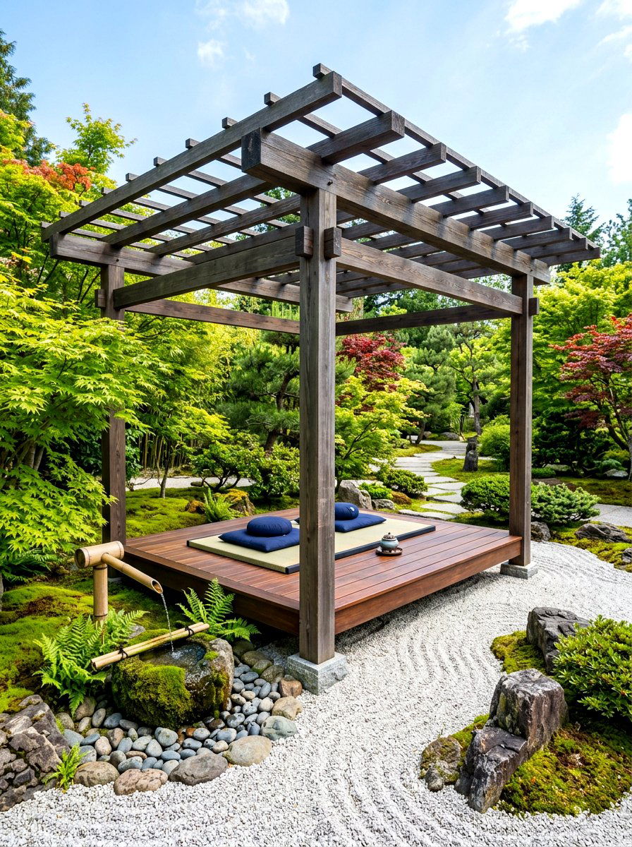 Zen Garden Pergola - 30 deck pergola ideas