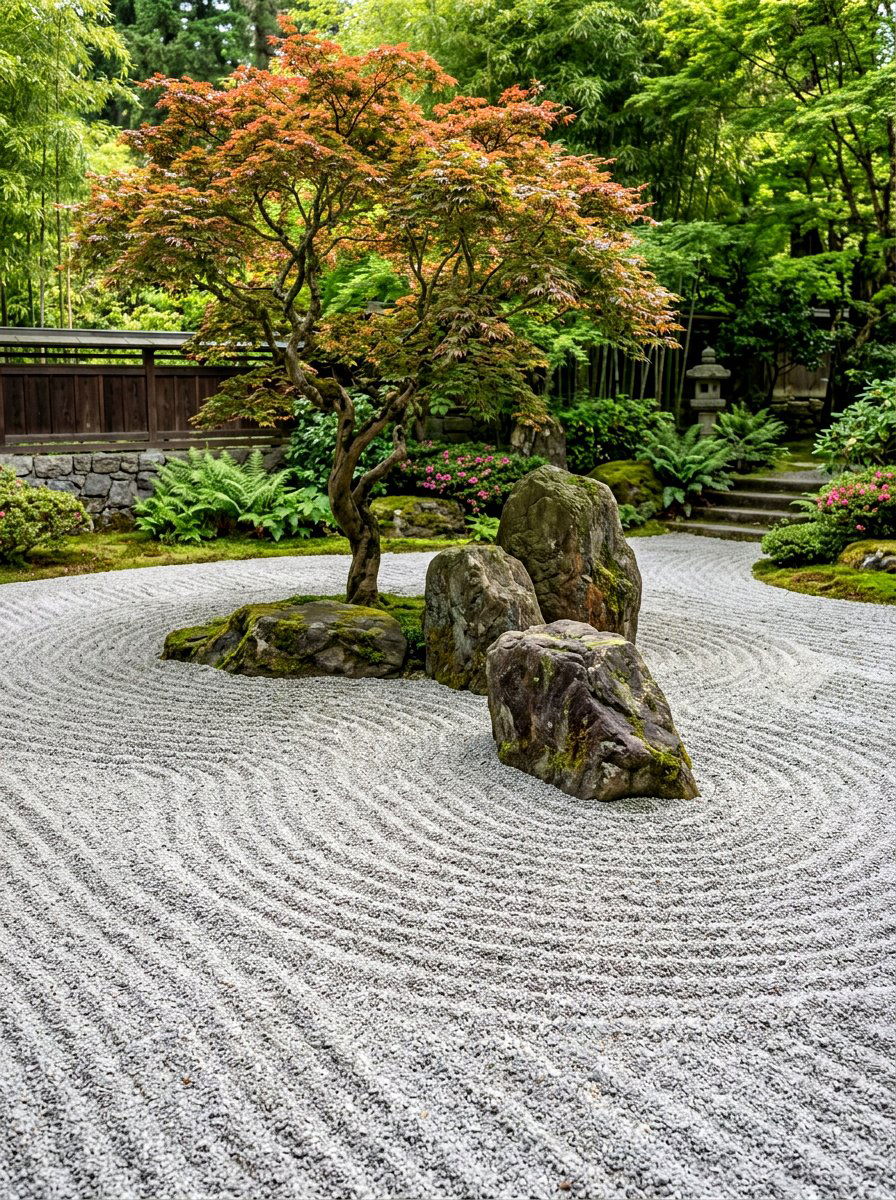 Zen Garden Sand Rock - 30 rock mulch front yard ideas