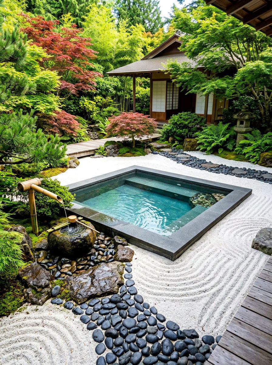 Zen Garden Spa Pool - 30 spa pool backyard ideas
