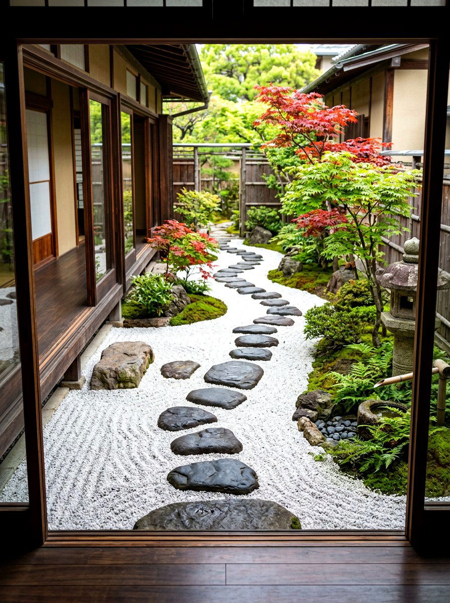 Zen Garden Stone Path - 30 walkway landscaping ideas