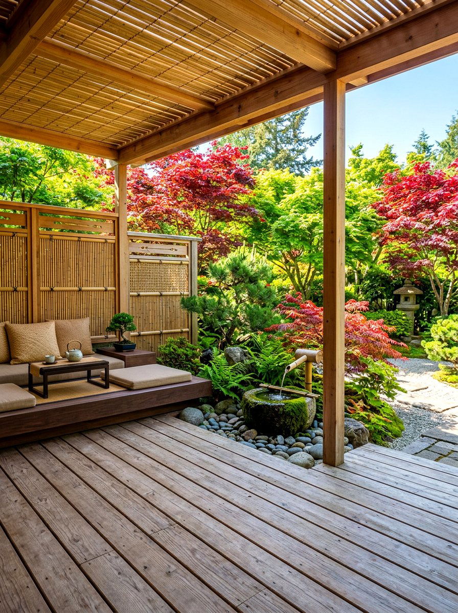 Zen Garden Style Deck - 30 covered deck ideas