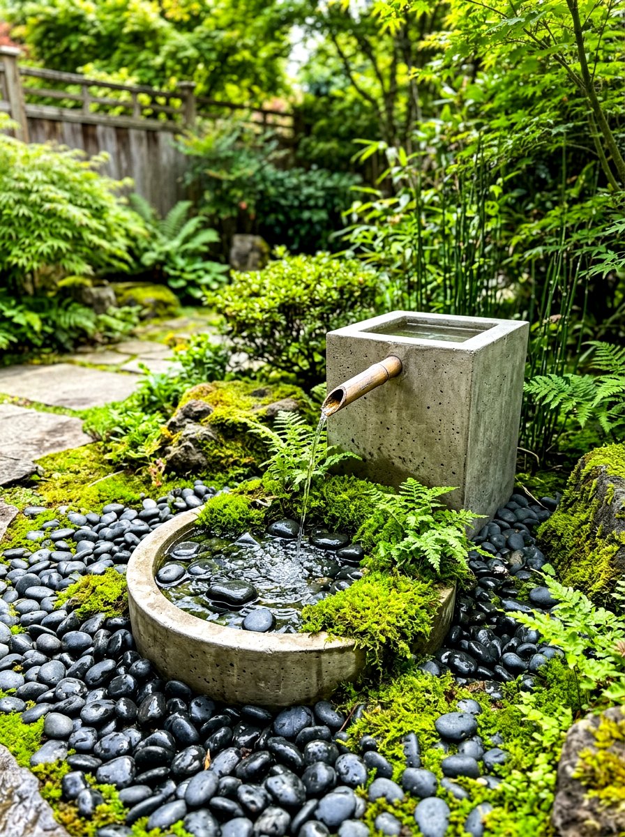 Zen Garden Water Feature - 30 indoor outdoor living ideas