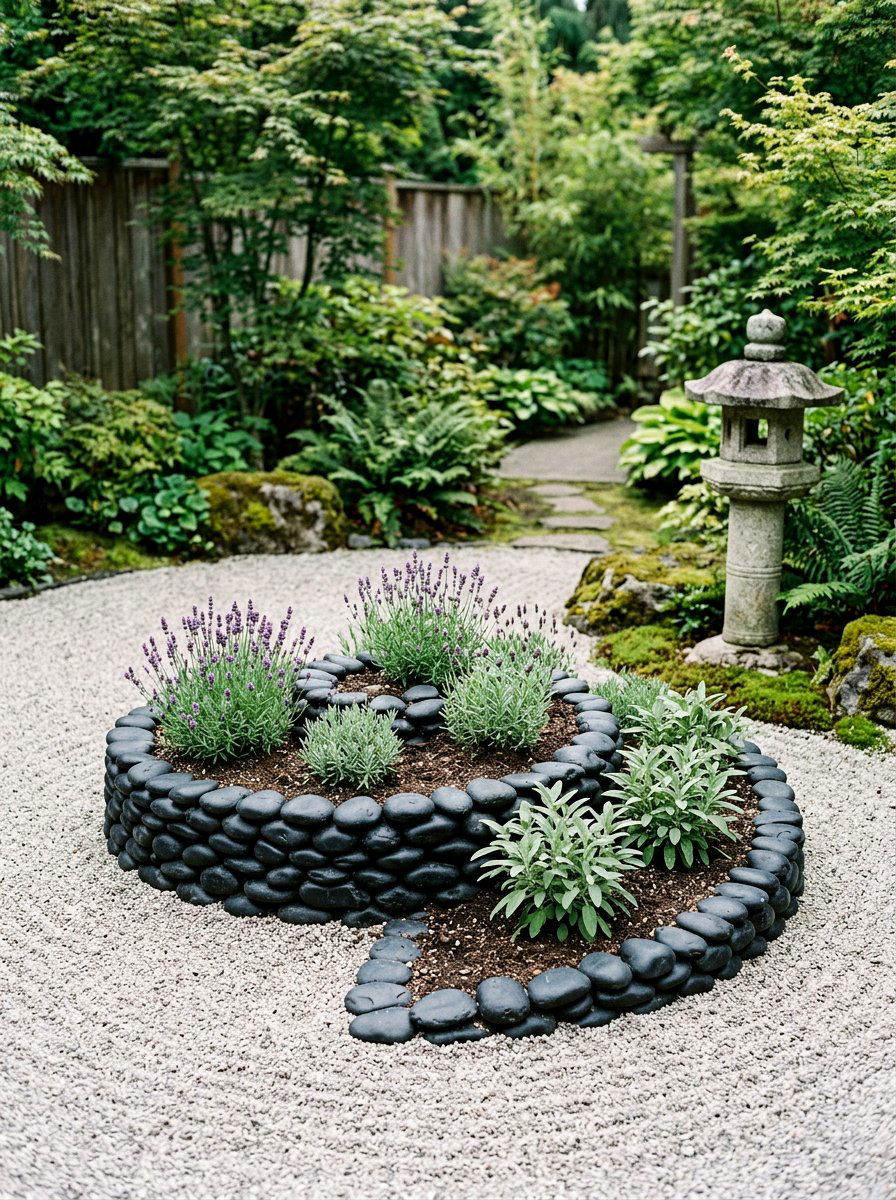 Zen Herb Spiral - 30 backyard herb spiral ideas