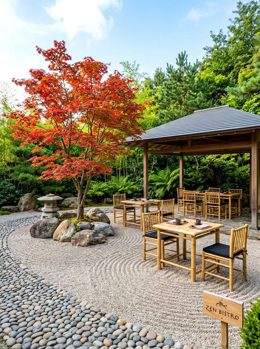Zen Inspired Bistro Area - 30 bistro patio ideas