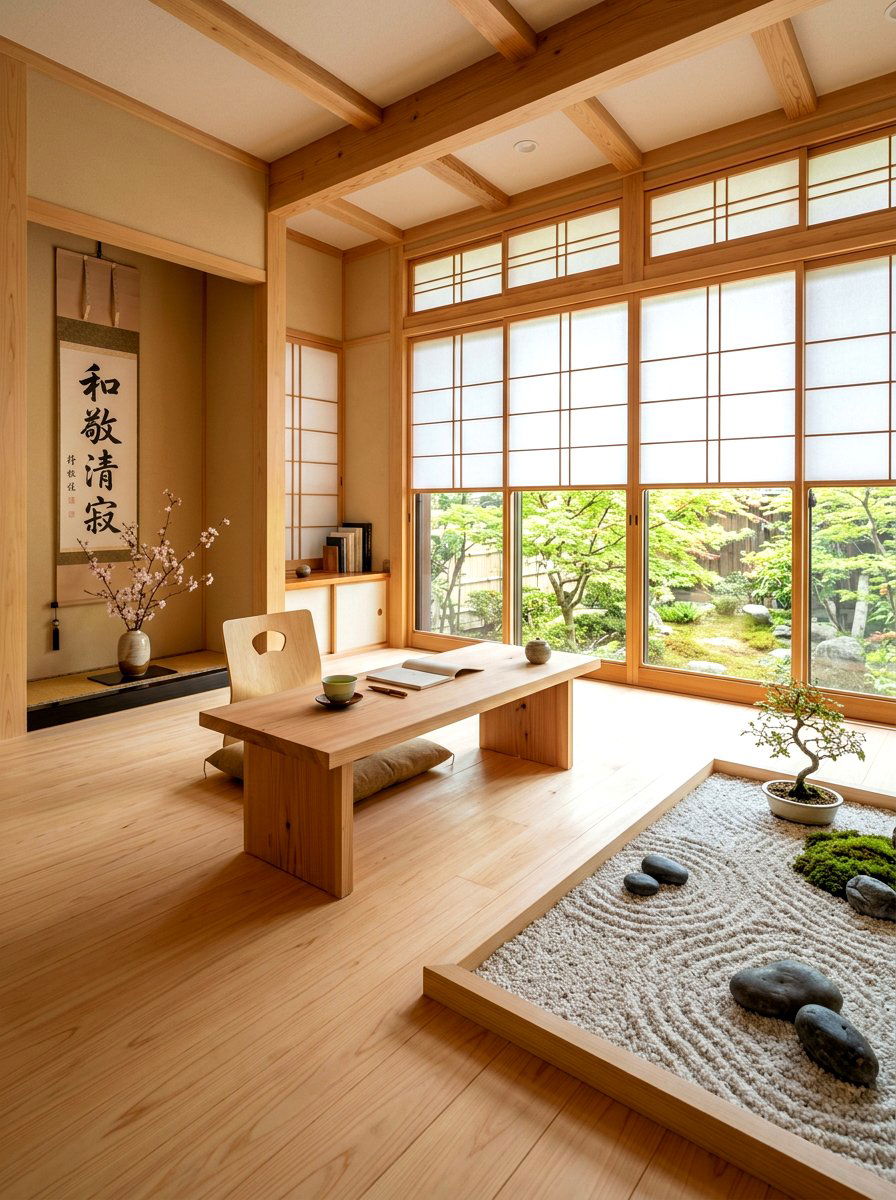 Zen Japanese Style Office - 30 executive home office ideas