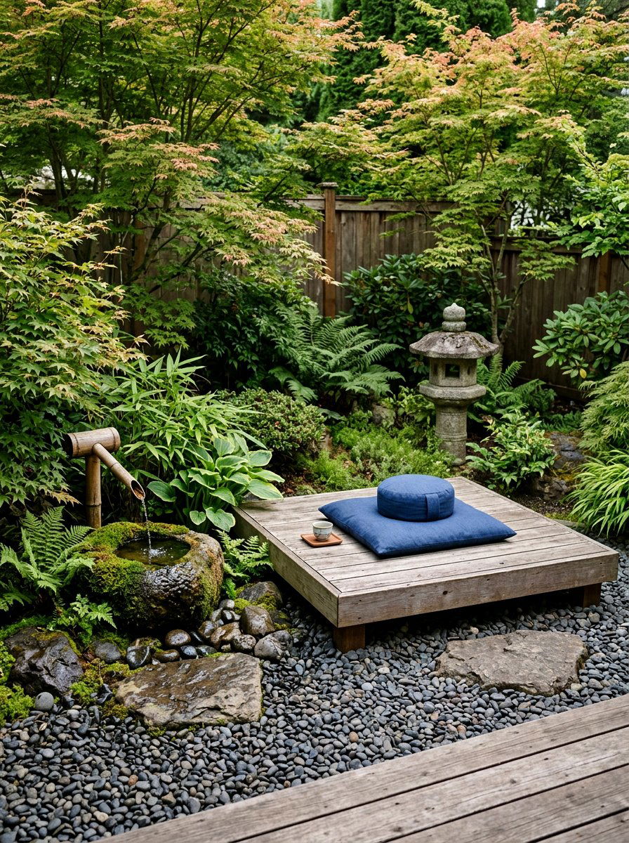 Zen Meditation Corner - 30 terrace garden seating ideas