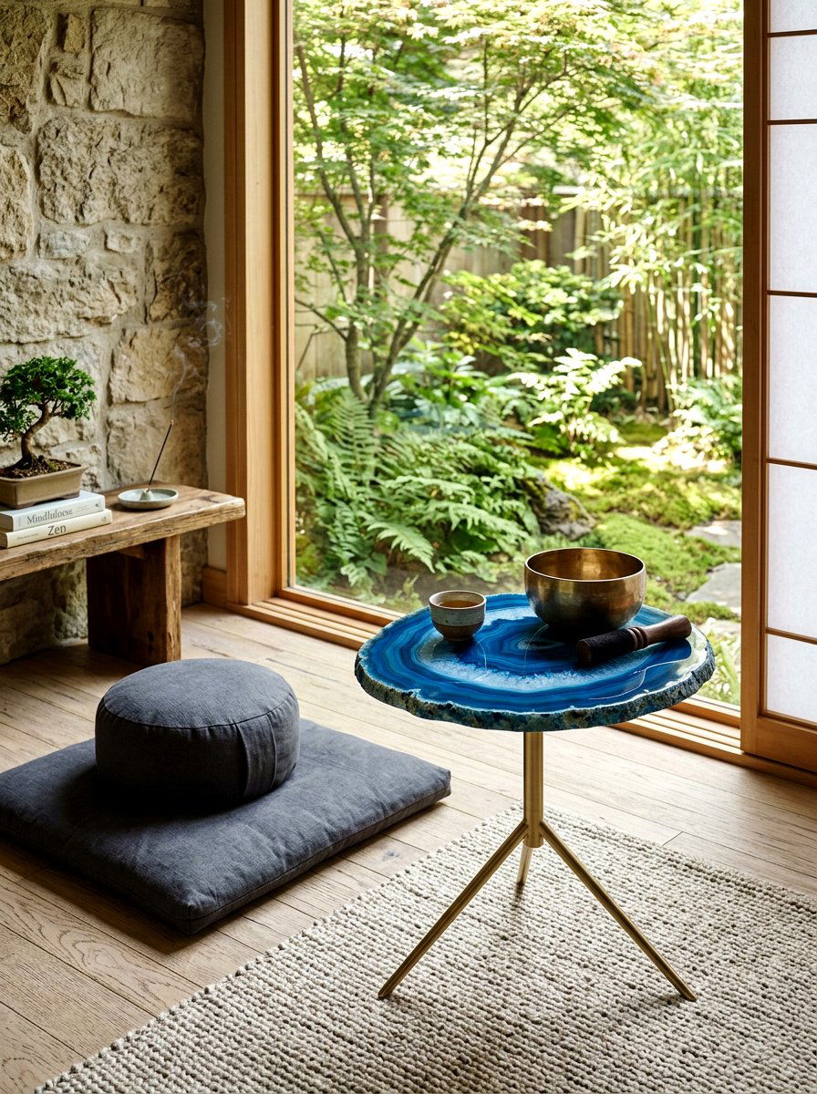 Zen Meditation Space Agate Drink Table - 30 drink table ideas