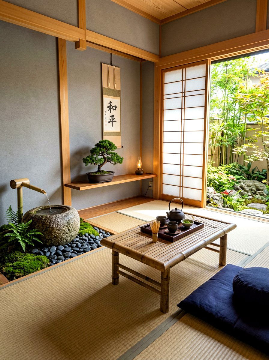Zen Meditation Tea Area - 30 tea nook ideas