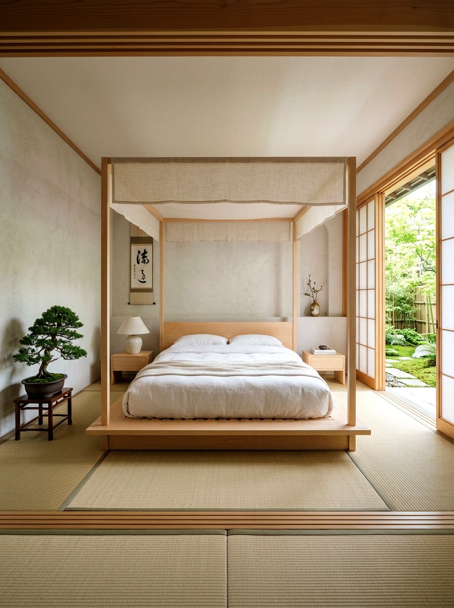 Zen Minimalist Platform Canopy Bed - 30 canopy bed ideas