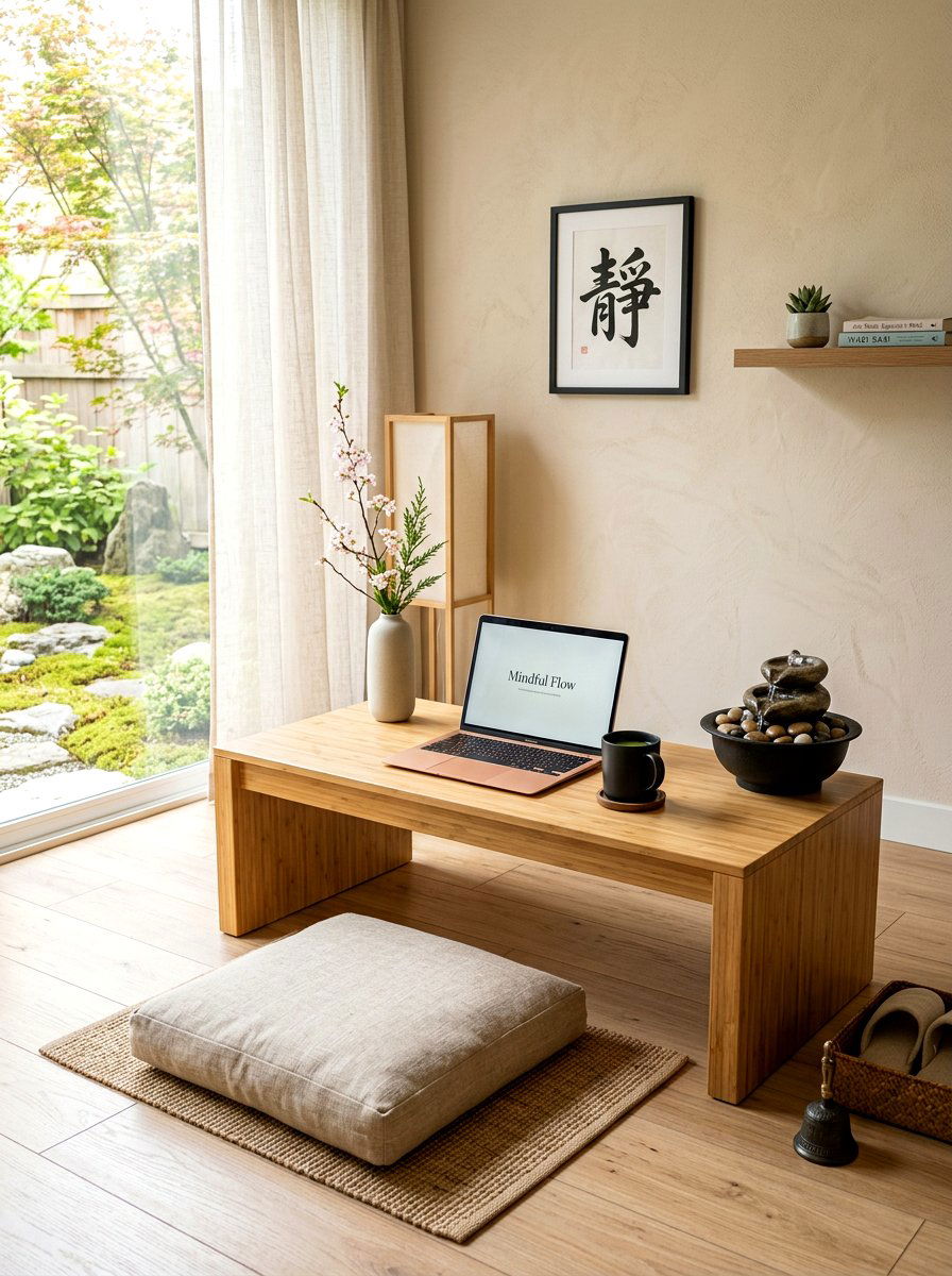 Zen Minimalist Workspace - 30 home office decor ideas