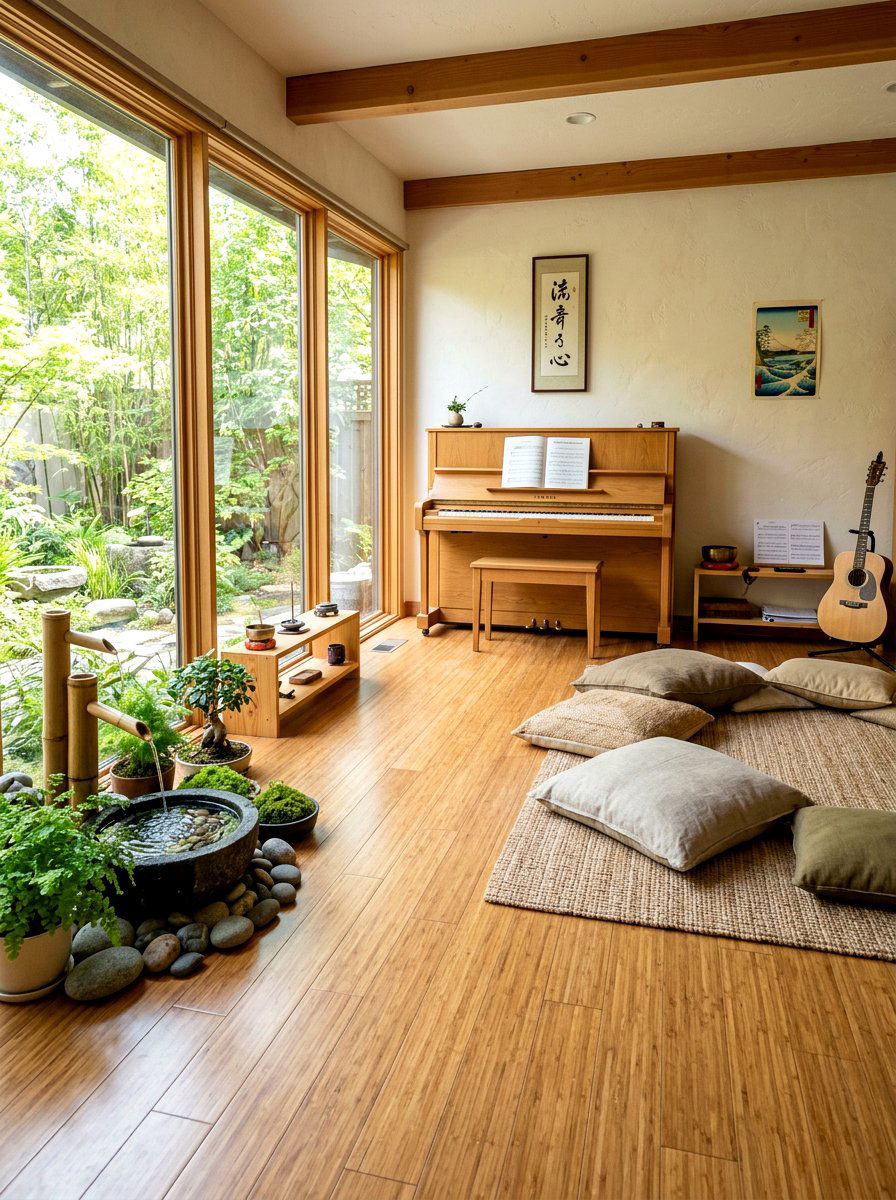 Zen Music Room - 30 piano room ideas