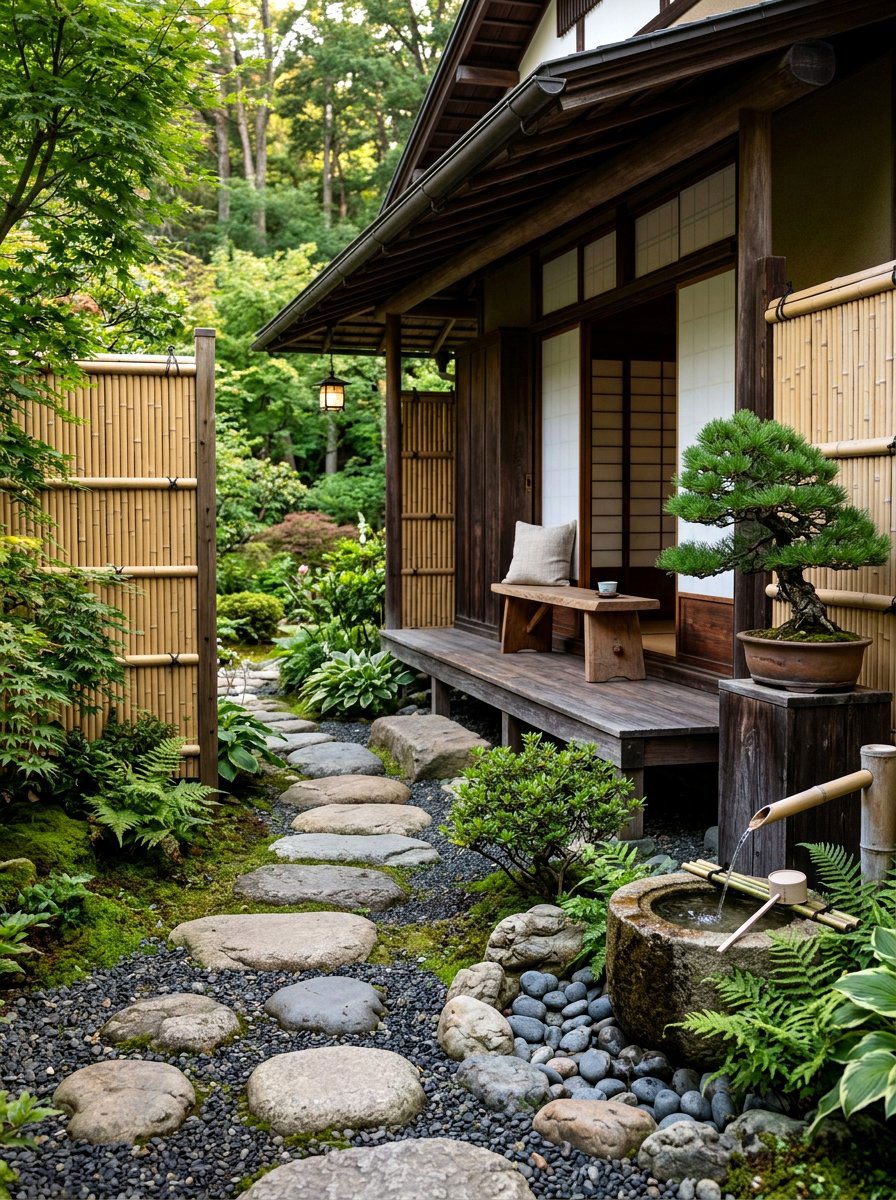 Zen Outdoor Entryway - 30 summer front porch ideas
