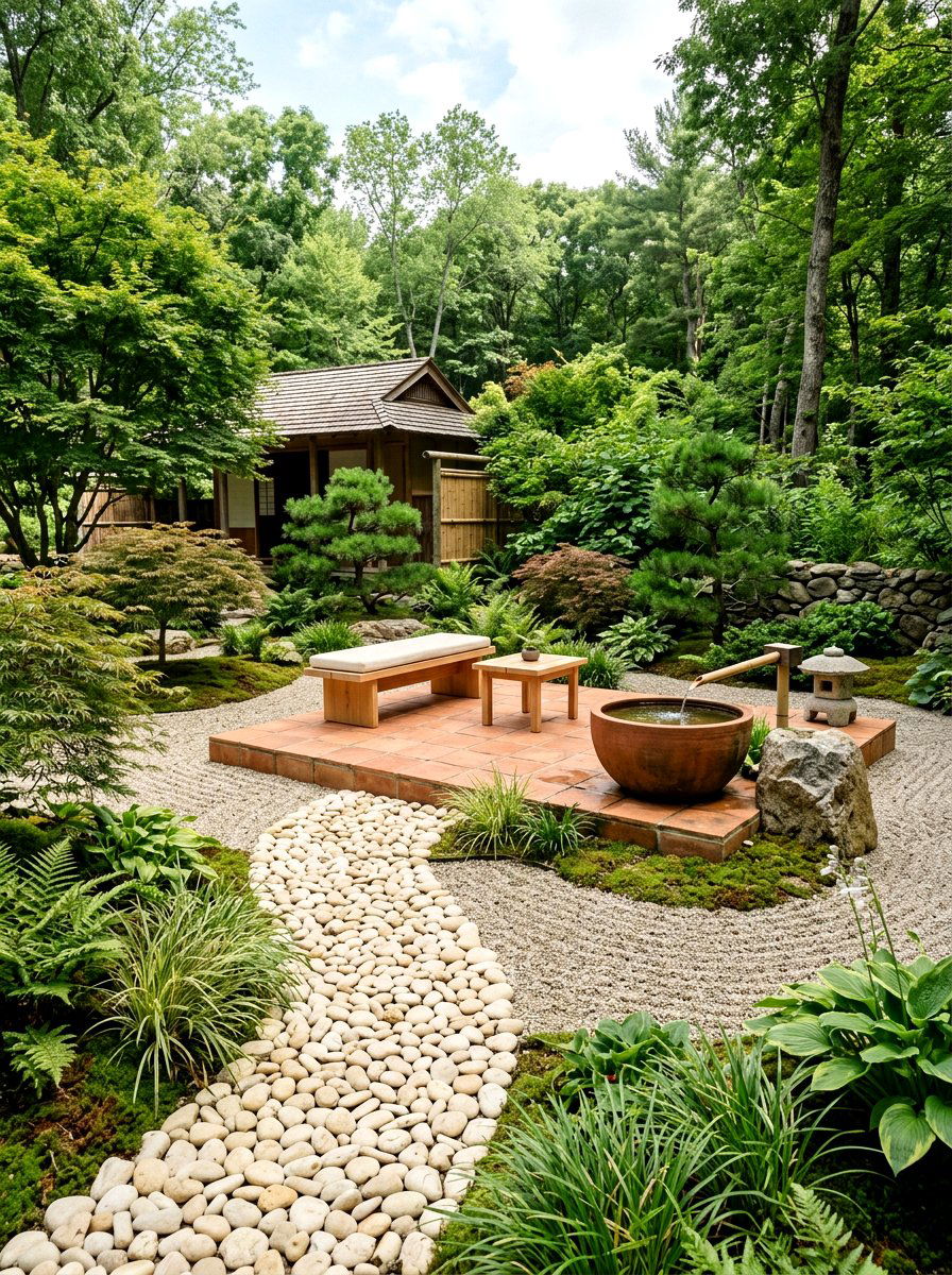 Zen Outdoor Retreat - 30 terracotta and cream patio ideas