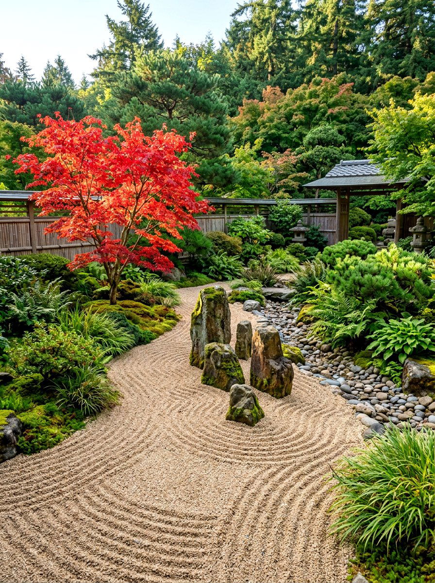 Zen Rain Garden Landscape - 30 rainwater garden ideas