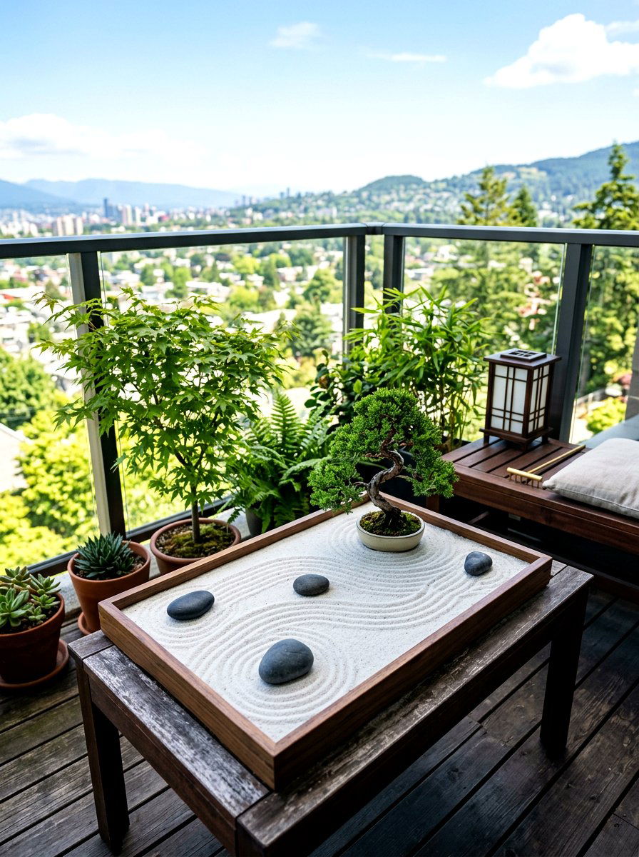 Zen Rock Garden - 30 small apartment balcony garden ideas