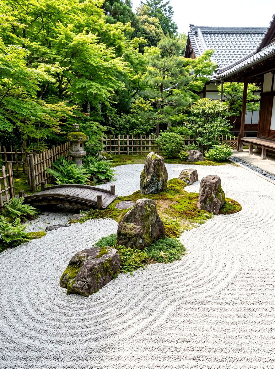 Zen Rock Garden - 30 no grass backyard luxury ideas