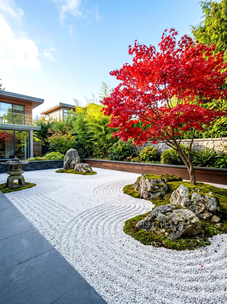 Zen Rock Garden - 30 warm minimalist backyard ideas