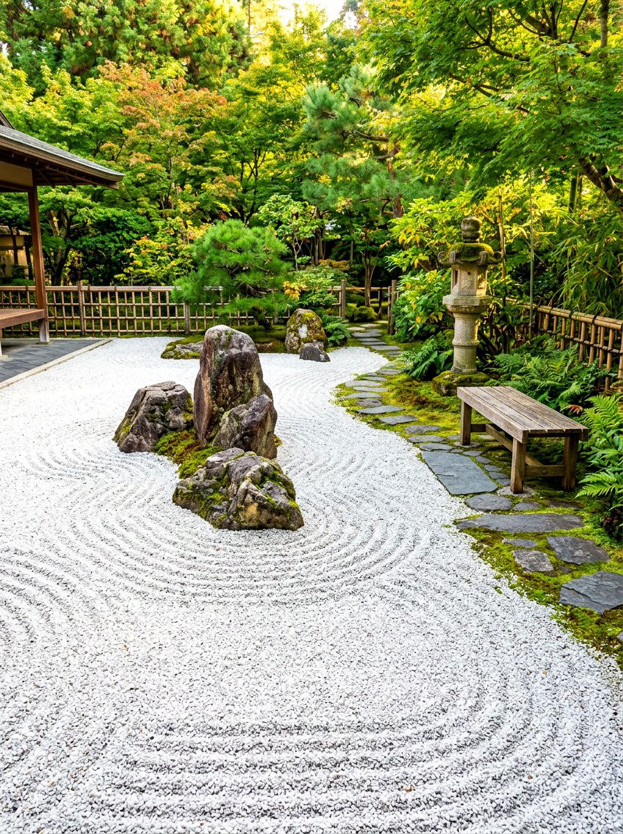 Zen Rock Garden - 30 gravel courtyard ideas