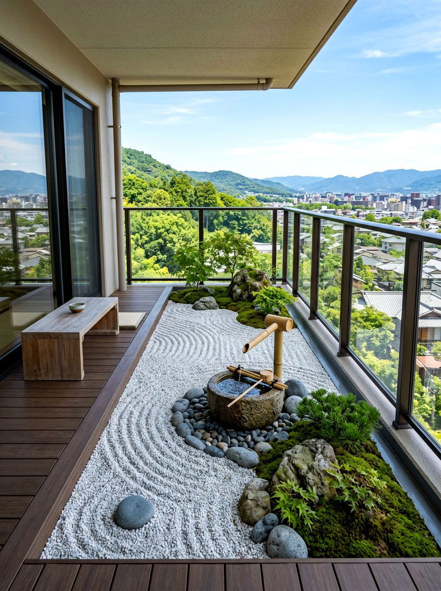Zen Rock Garden Balcony - 30 condo balcony lounge ideas
