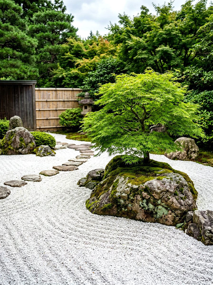 Zen Rock Garden Maple - 30 Japanese maple garden ideas