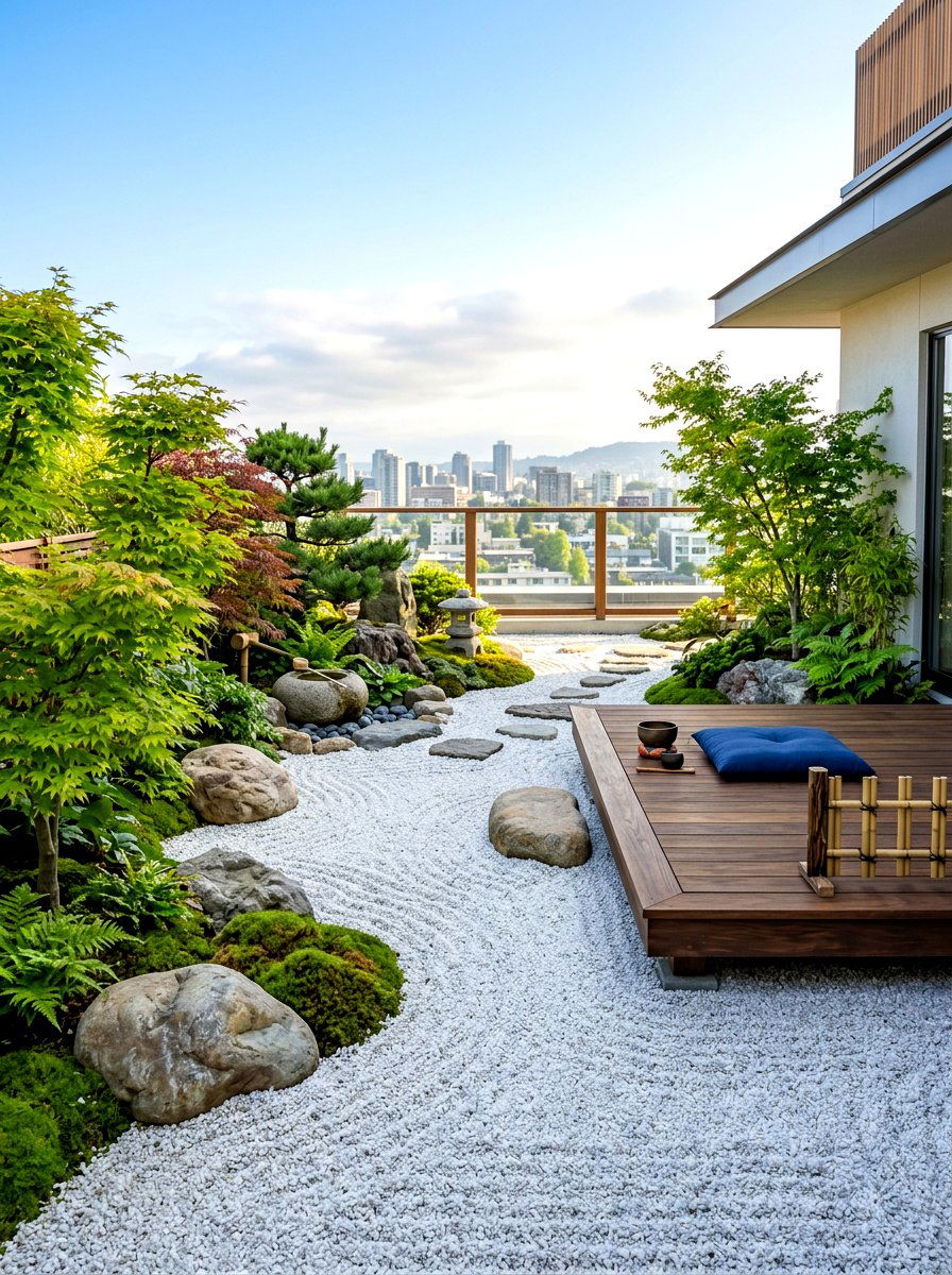 Zen Rooftop Garden - 30 rooftop patio garden ideas