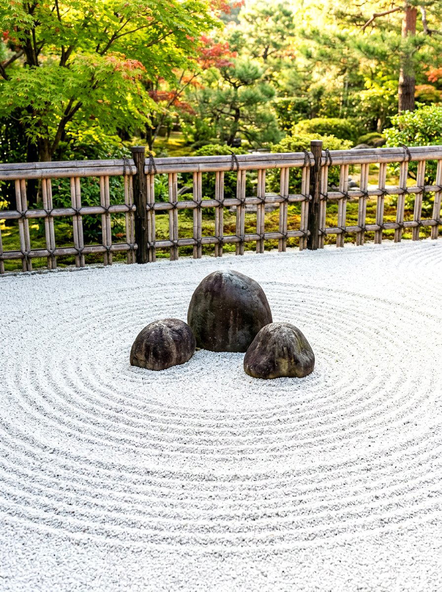 Zen Sand Pattern - 30 Japanese garden ideas