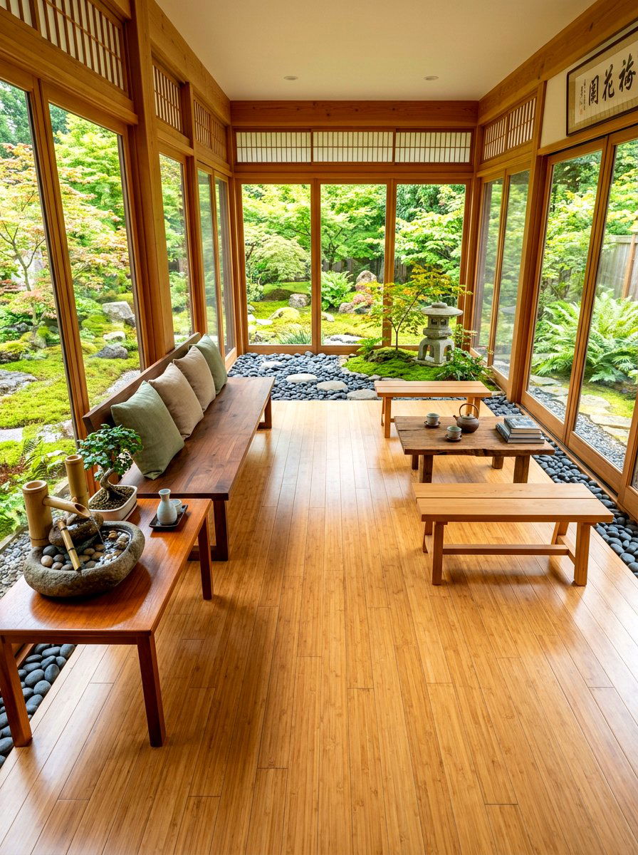 Zen Screened Room - 30 screened patio ideas