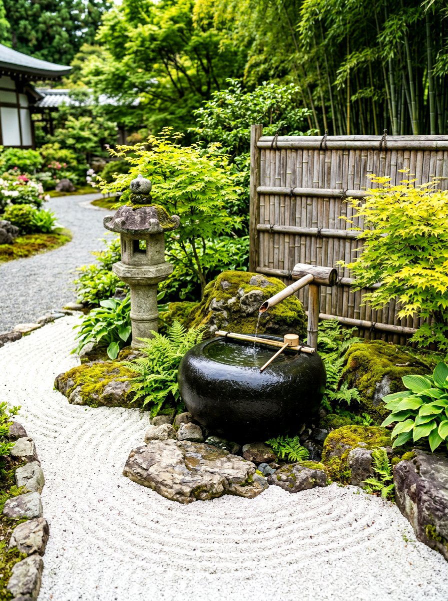 Zen Stone Garden - 30 bubbling rock fountain ideas