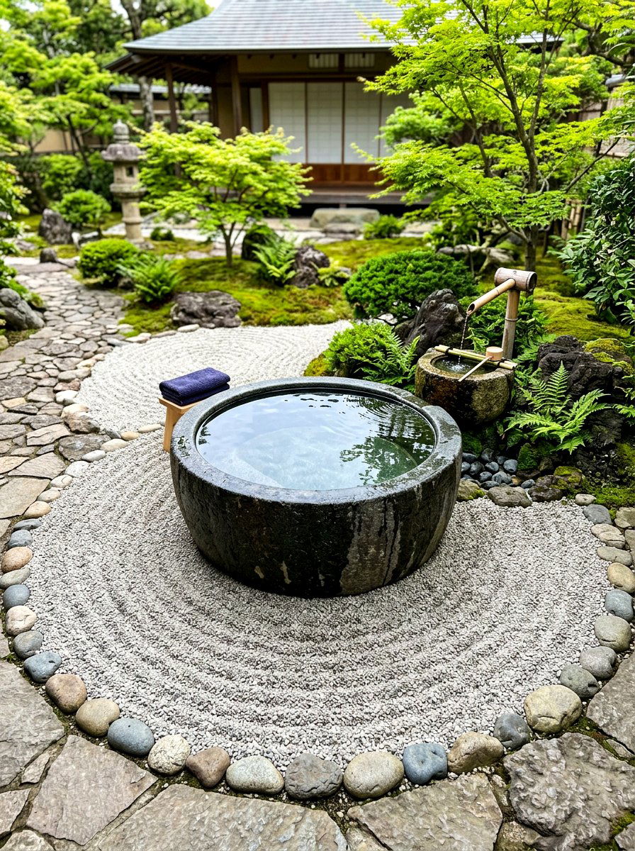 Zen Stone Garden Bath - 30 ice bath room ideas