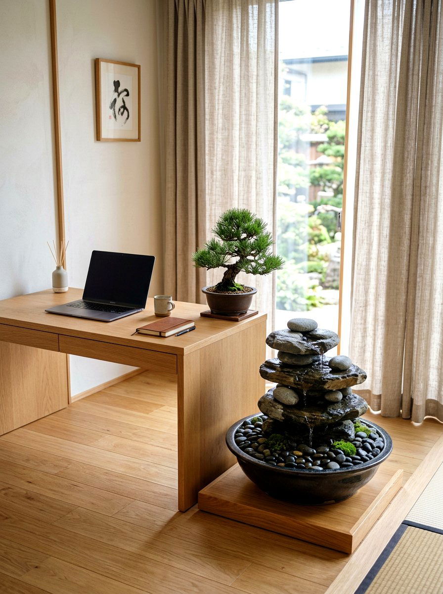 Zen Stone Water Fountain - 30 tabletop fountain ideas