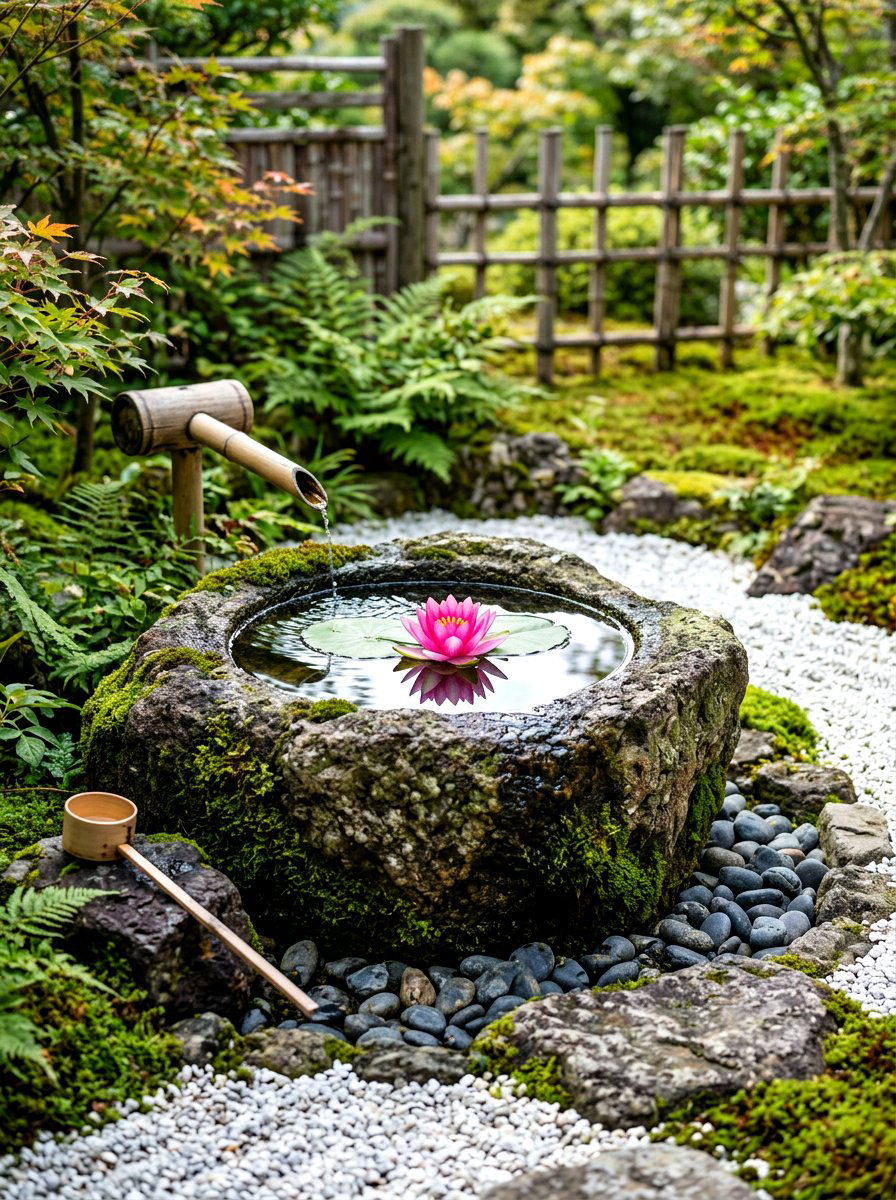Zen Water Basin - 30 zen garden ideas