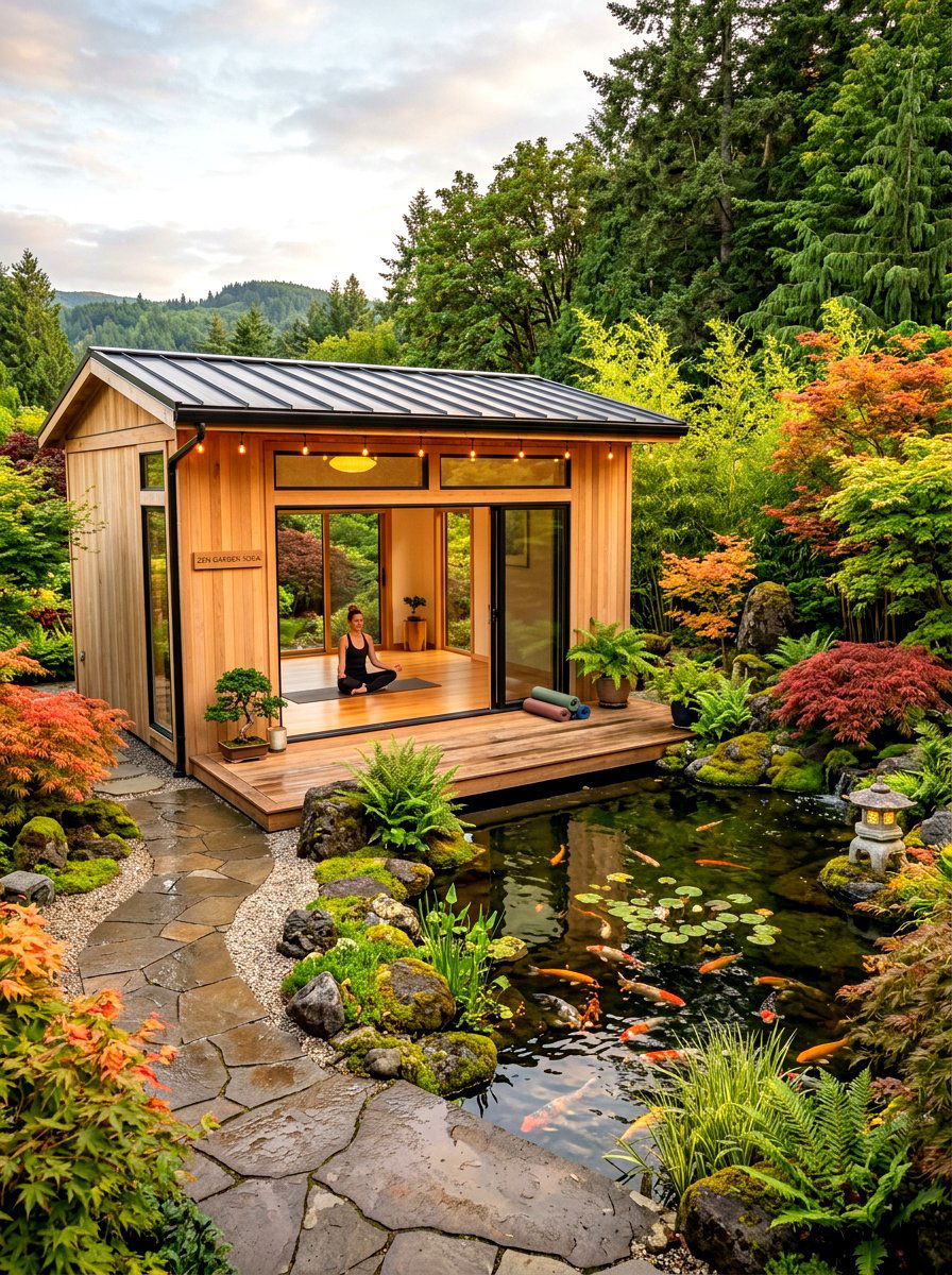 Zen Yoga Garden Studio - 30 modern garden shed ideas