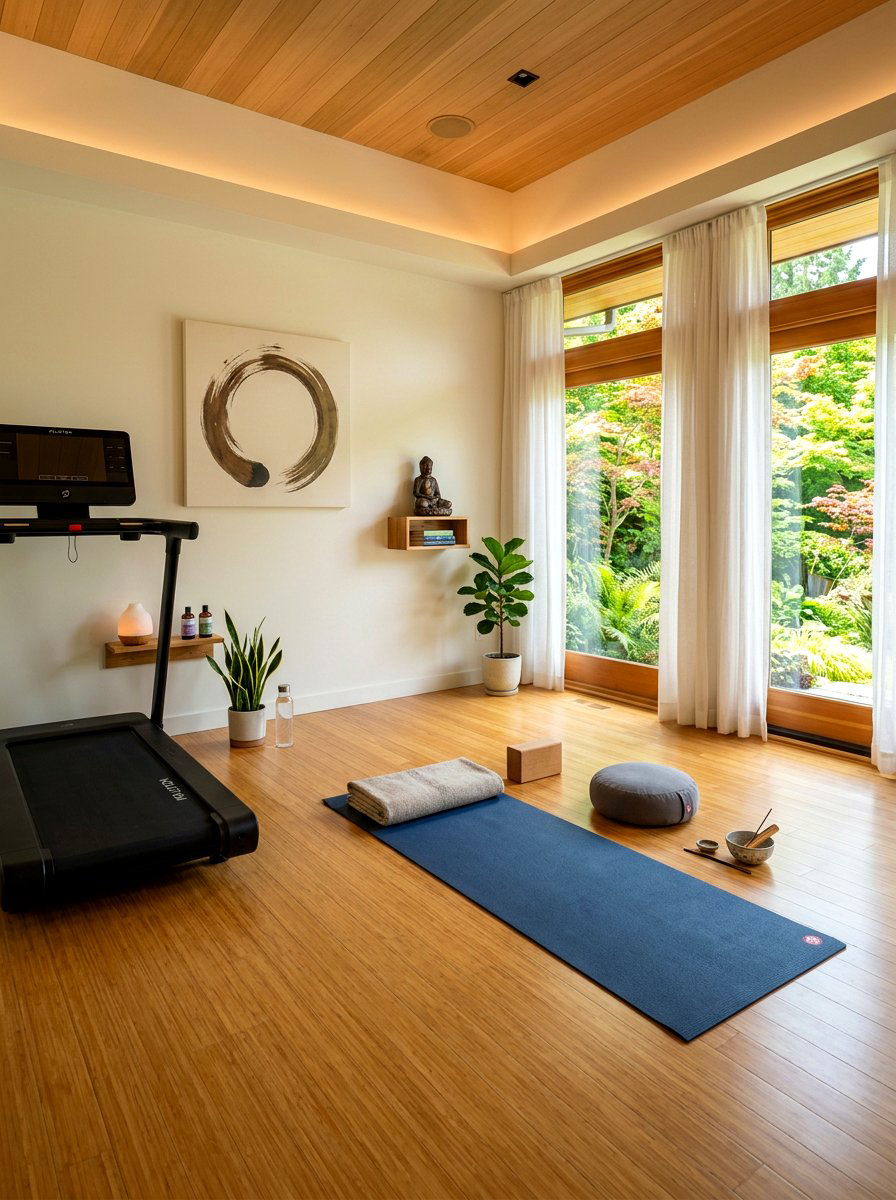 Zen Yoga Room - 30 treadmill room ideas
