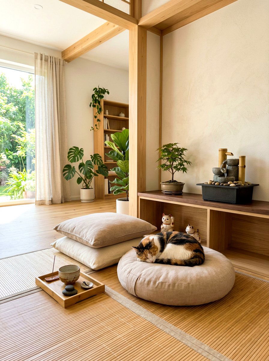 Zen cat space - 30 cat room aesthetic ideas