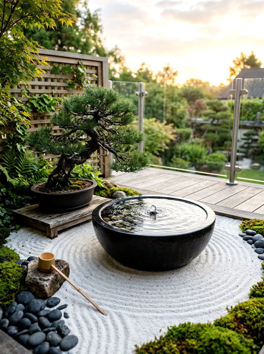 Zen fountain - 30 patio fountain ideas