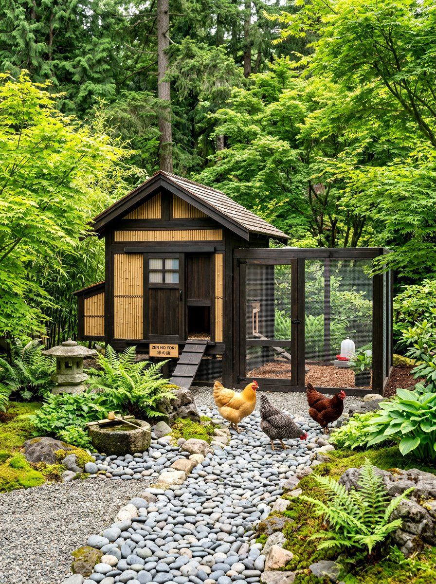 Zen garden chicken coop - 30 backyard coop garden ideas