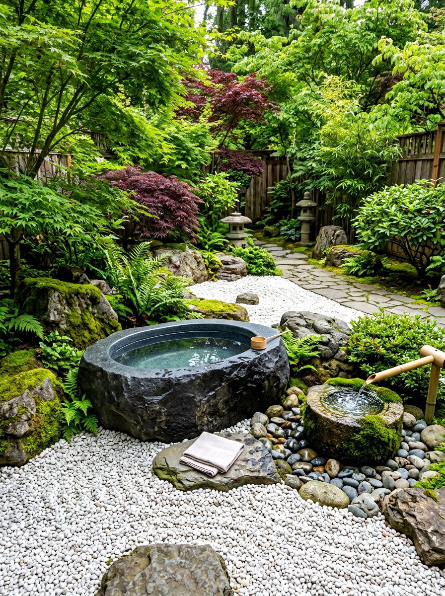 Zen garden cold plunge - 30 cold plunge backyard retreat ideas