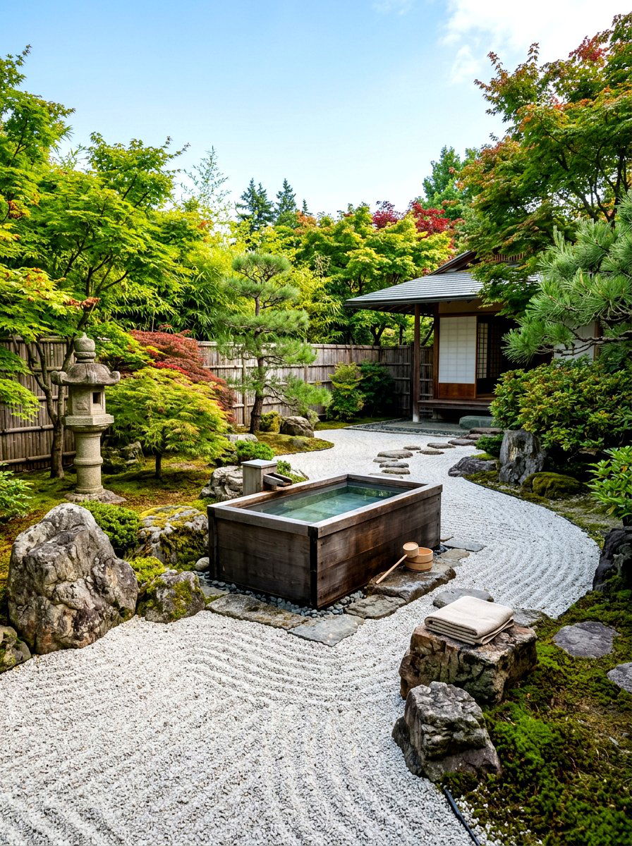 Zen garden cold plunge - 30 cold plunge backyard ideas