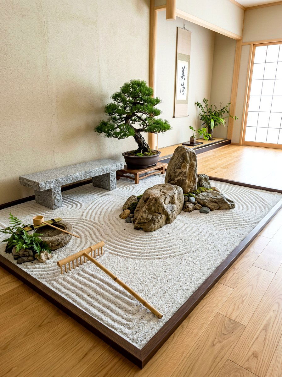 Zen garden corner - 30 quiet room ideas