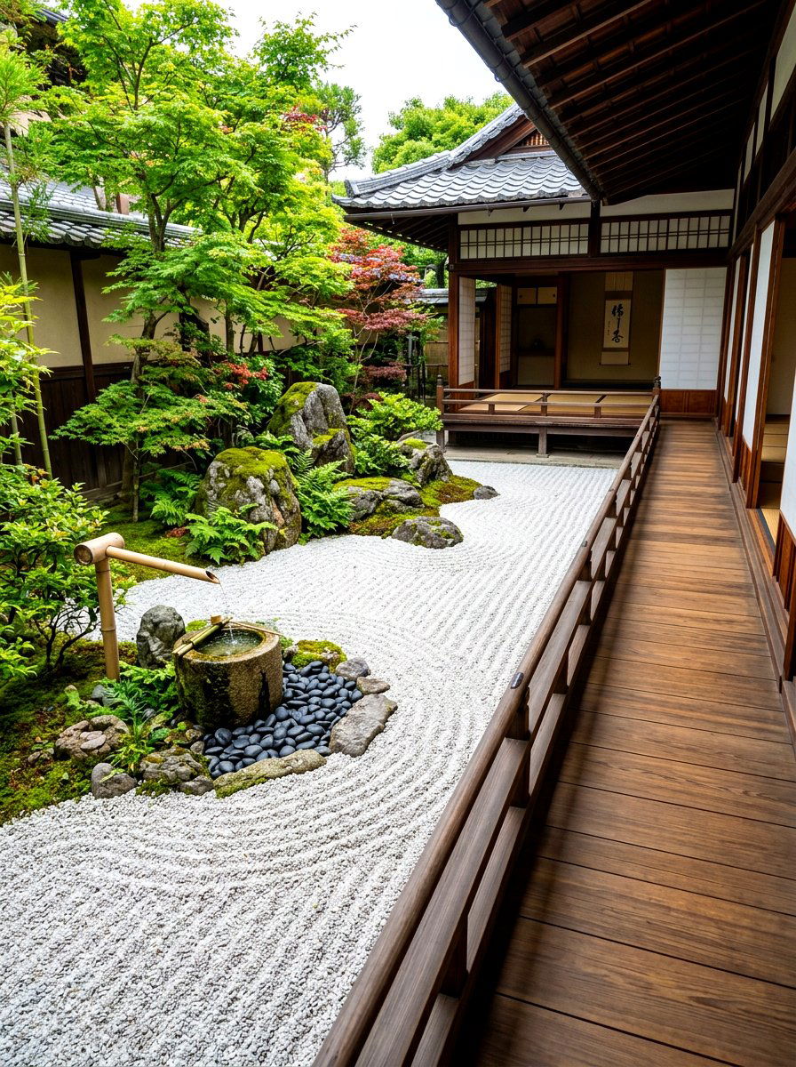 Zen garden courtyard - 30 indoor courtyard home ideas