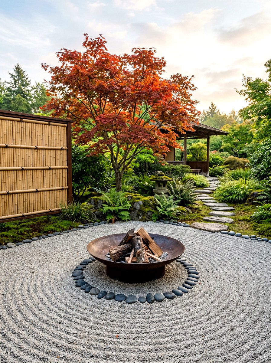 Zen garden fire pit - 30 patio fire pit ideas