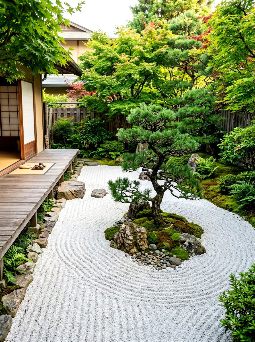 Zen garden gravel - 30 deck border planting ideas