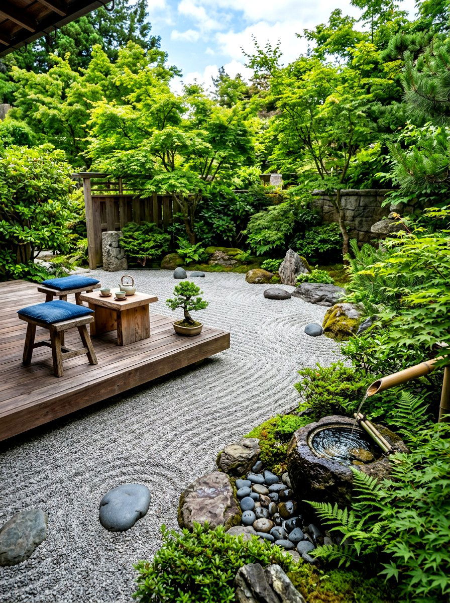 Zen garden lounge - 30 patio lounge ideas